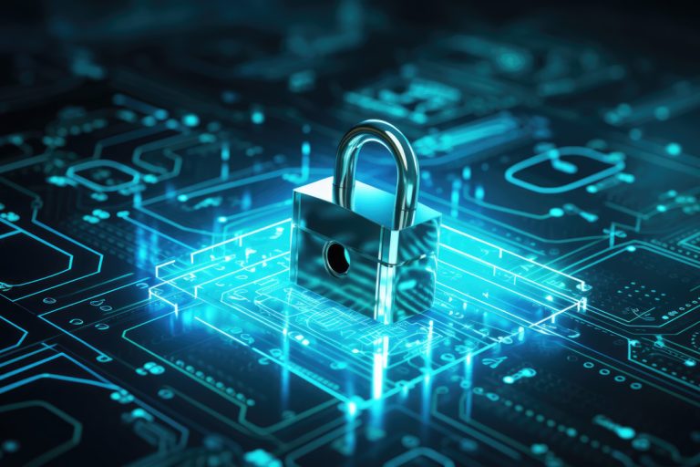 closed-digital-lock-key-digital-background-cybersecurity-information-network-protection-created-with-generative-ai-technology